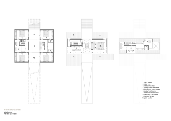 Κατόψεις της Villa Geldrop των Hofman Dujardin Architects